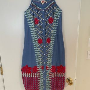Anthropologie embroidered dress